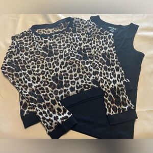 Set of 2 - Kidpik Animal Print Sheer Top and Cat & Jack Under Shirt Kid Sz 7-8‎